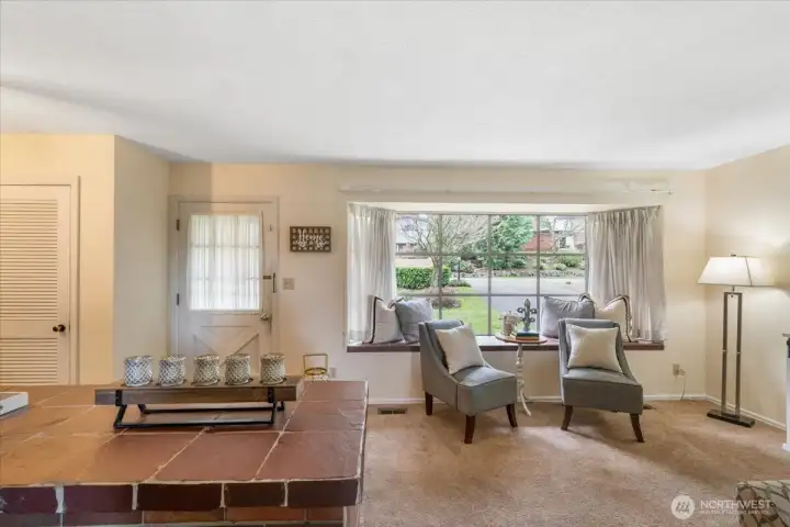 Big picture window has built in window seat