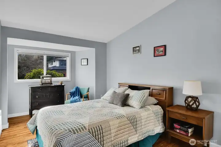 South-facing guest room.