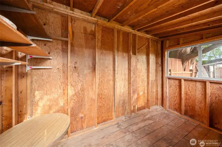 Interior of one of the 2 sheds.