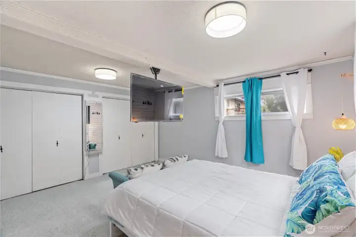 Huge lower level guest suite/2nd primary, double closets and lots of light