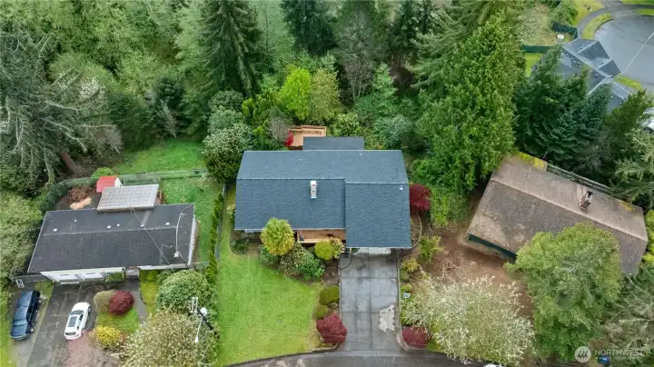 Aerial of home-look at that new roof!