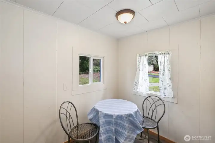 Cozy breakfast nook.