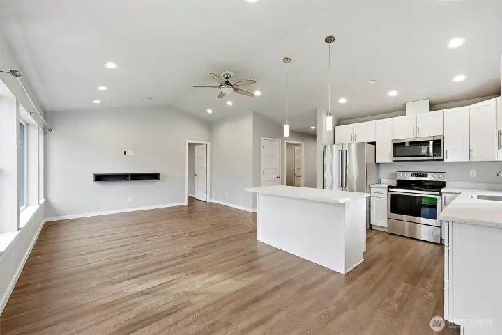 Tall ceilings and the perfect amount of natural light to compliment the canned lighting.