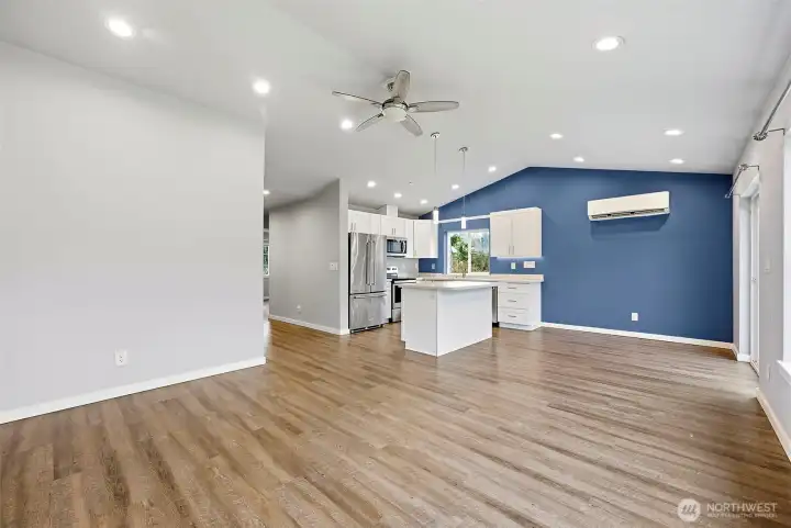 Open concept living spaces