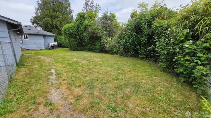Back yard is private and fully fenced