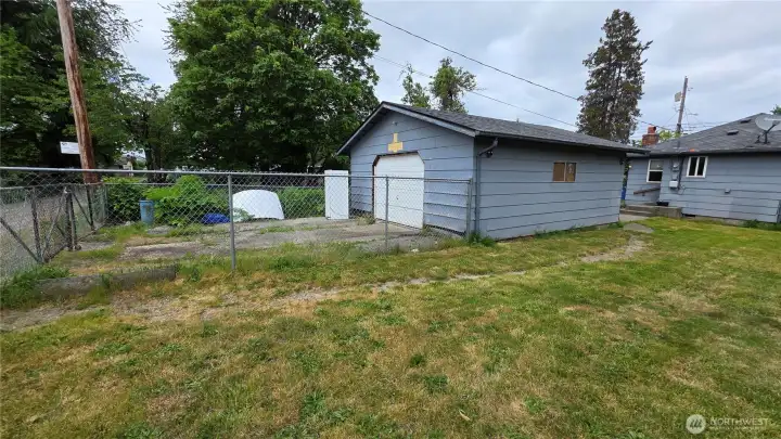 Ample room to create whatever your outdoor needs are - Auto/RV/Boat storage, yard toys - fully fenced!