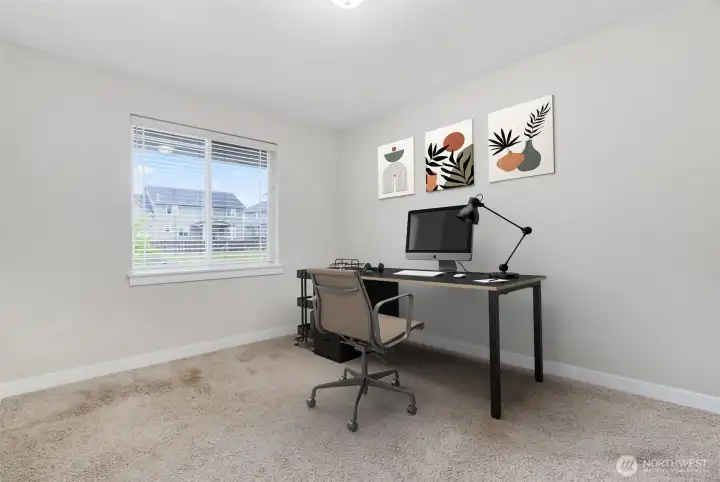 Virtual Staging of office/den space on 1st floor