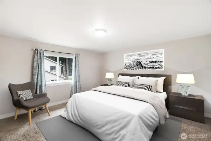 Virtual staging of primary bedroom