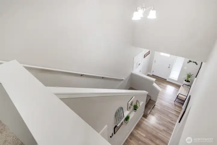 Overlooking the foyer from upstairs