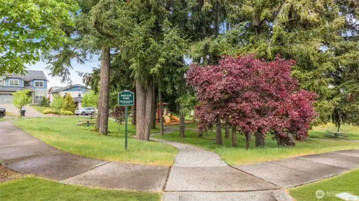 Private park for neighborhood use only just steps away