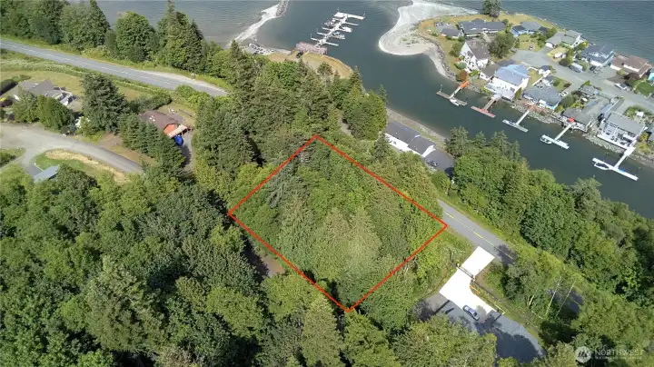 Located on a quiet Cul-de-sac, build your dream home overlooking the hood canal.
