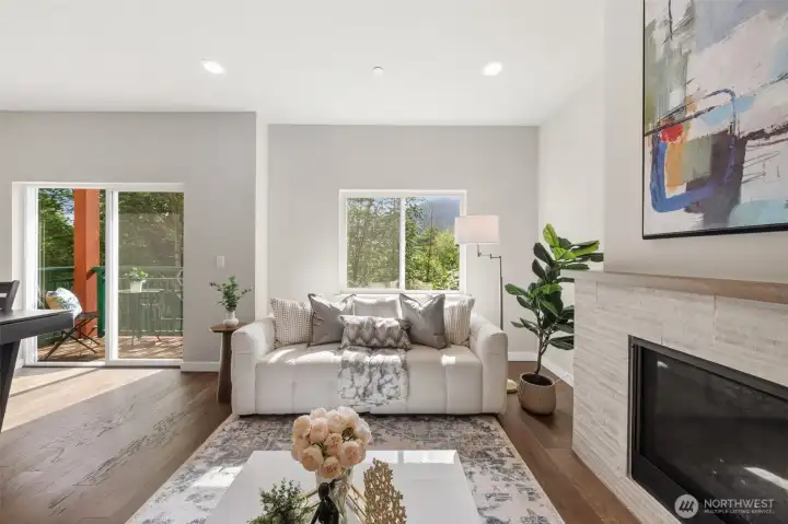 Main Level Living Room w Balcony