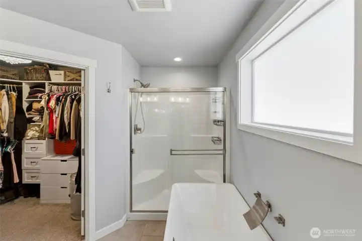 Walk-in closet in the primary bath Walk-in closet in the primary bath
