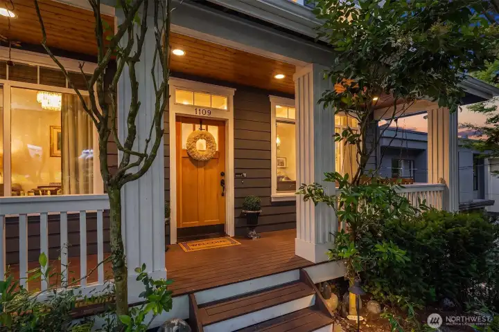 Private porch with 2 person swing. Private porch with 2 person swing.