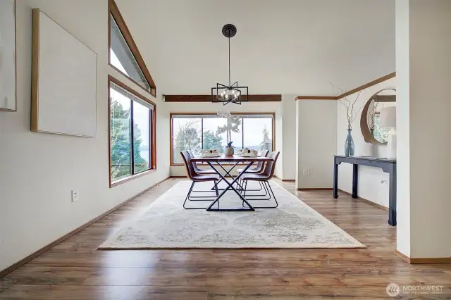 Formal dining room with awe inspiring north east views