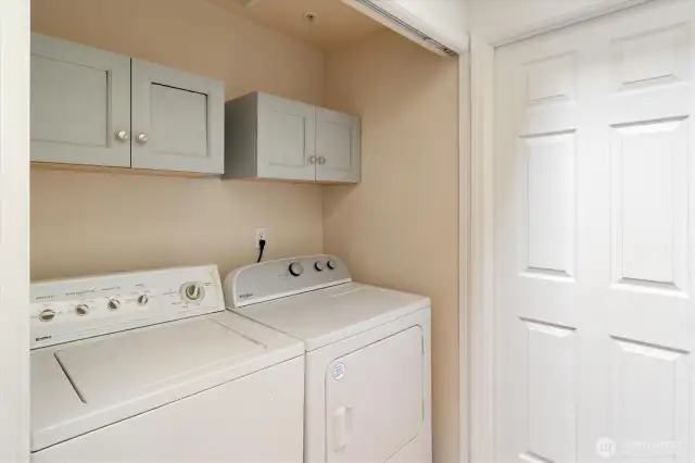 Laundry conveniently located on the upper floor.