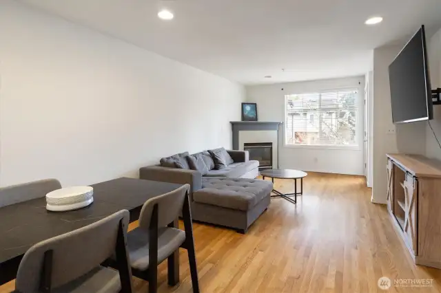 Dining room opens to living room.