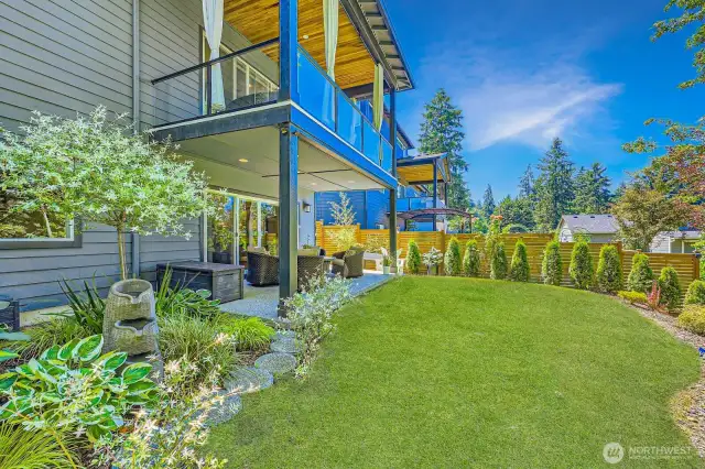 If there is a perfect yard, this is it! Large enough to play on and entertain! Sprinkler system. So many varieties of plants to explore. Stepping stones, maples, eunimymous, pine trees and lots of plants to attract pollinators! Garden here in the many spots that get direct sunlight.