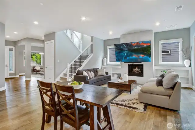 Flowing floorplan - Entry leads to a formal front room, powder room, lower-level apartment and finally the great room with veranda and dining space and chef's kitchen.