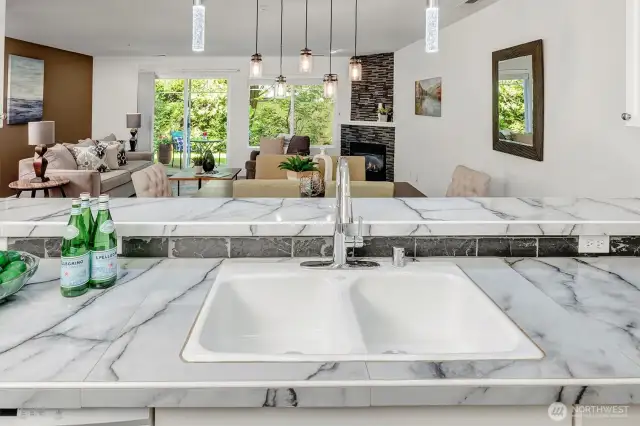 The kitchen overlooking the living space so you’re always part of the action.