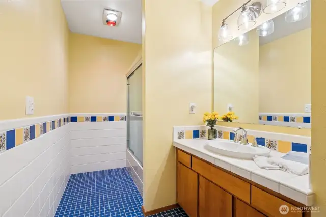 Full guest bathroom on second level.