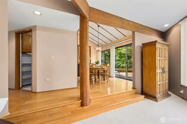Dining room off formal living area, with sliding door to the deck.