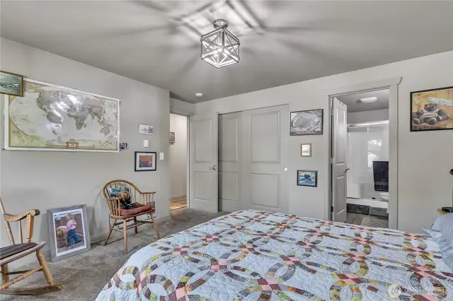 The primary bedroom features a private bath.