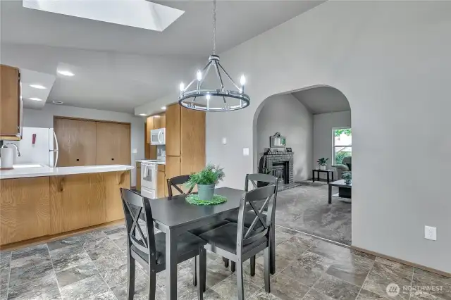 Entertaining is easy with the dining room open to the kitchen and the living room.