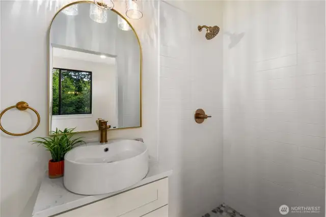 Small bathroom with shower