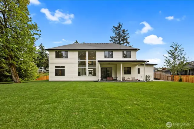Large leveled backyard