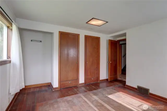 Closet space in one of the downstairs bedrooms
