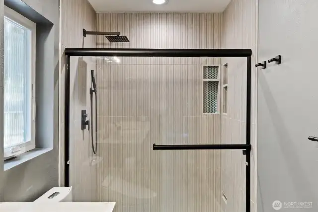 Meticulous attention to detail went into the shower’s design.