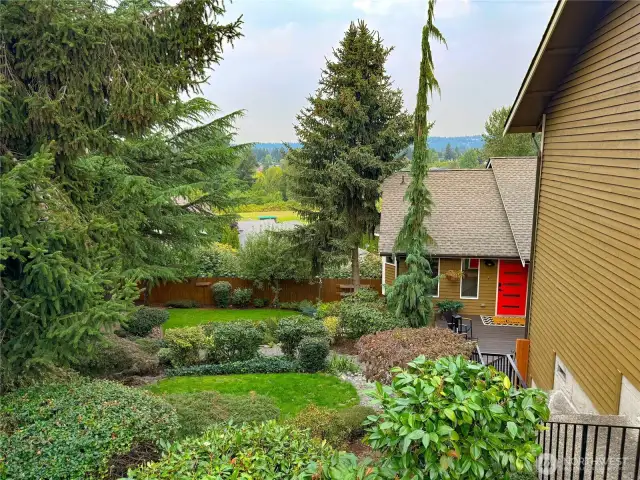Mature landscaping designed for easy maintenance.