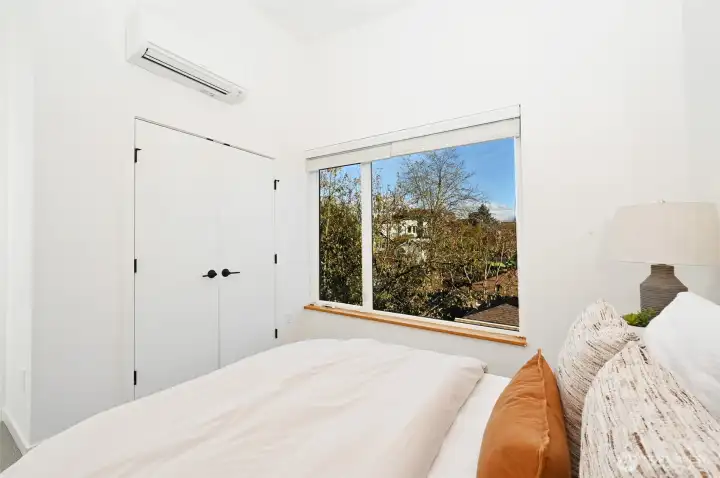 The Primary bedroom is big enough for a king bed.