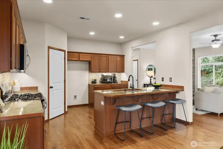 Granite tile countertops.