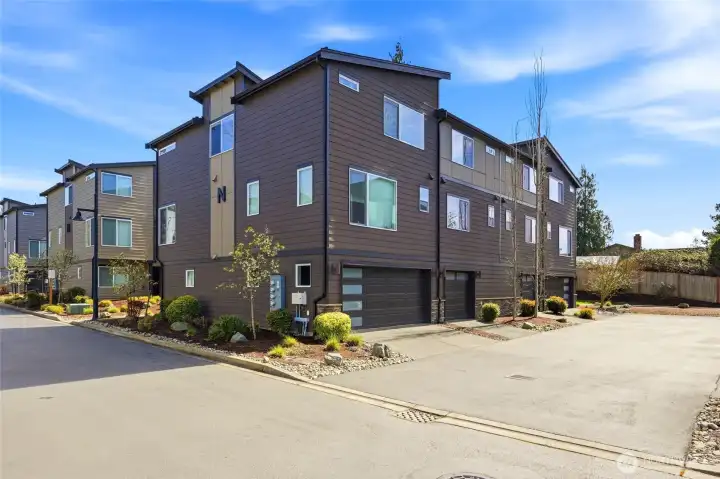 Garage entrance at the back of the building.