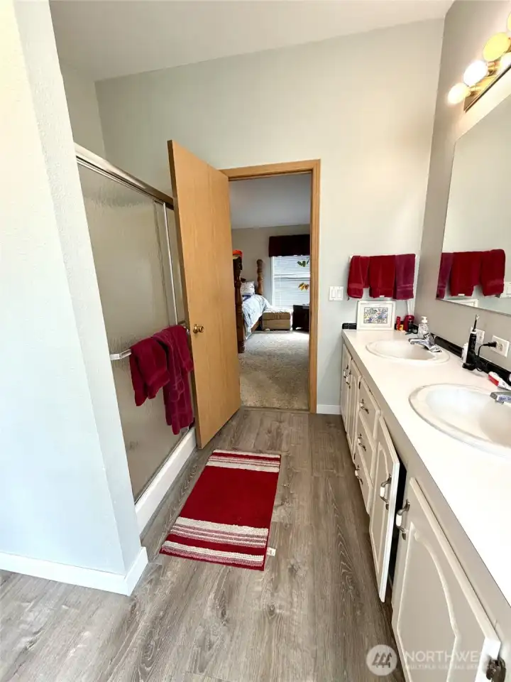 Primary Bathroom - Corner Tub & Shower