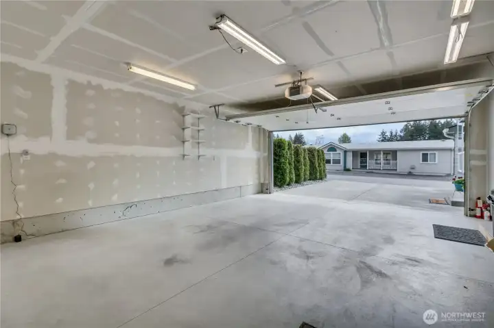 Very well lit garage