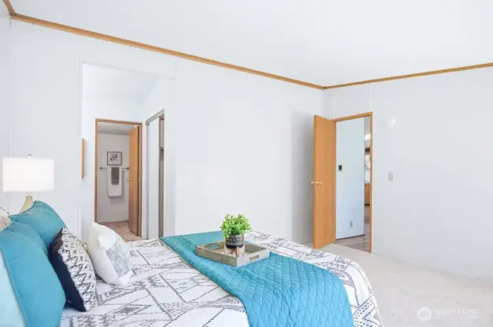 Primary bedroom.  large closet to the right as you walk into the bathroom