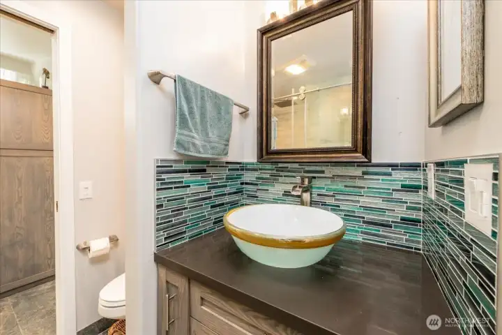 Main level bathroom. Main level bathroom.