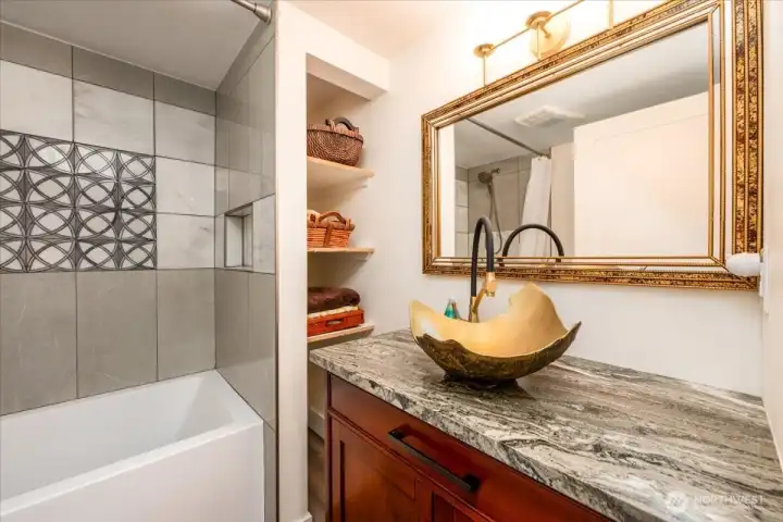 Lower-level full bathroom. Lower-level full bathroom.