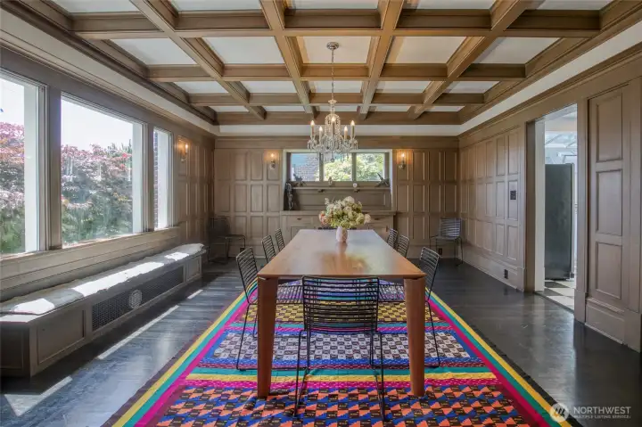 Wood paneled dining room Wood paneled dining room