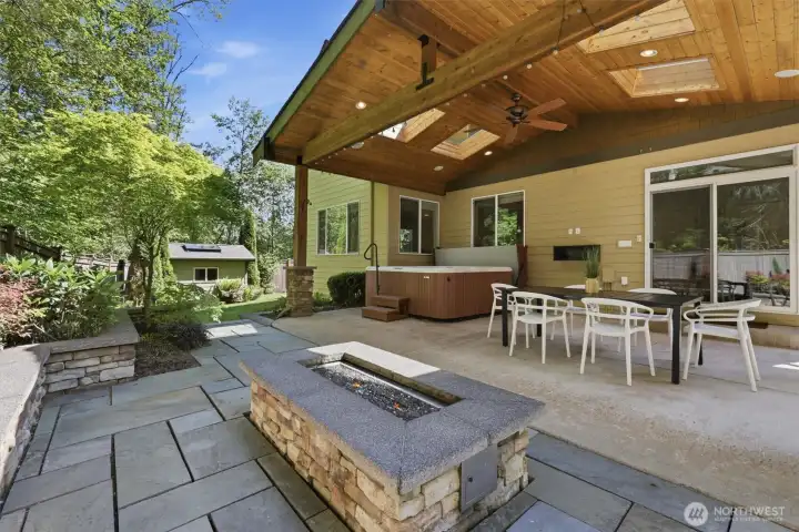 Covered area with privacy and a hot tub! Yes please!