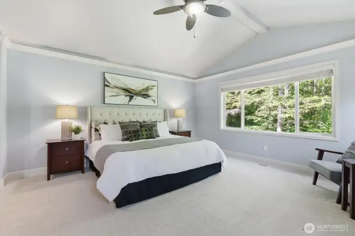 Primary suite faces the greebelt