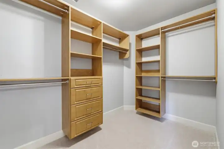 Two huge walk in closets in primary