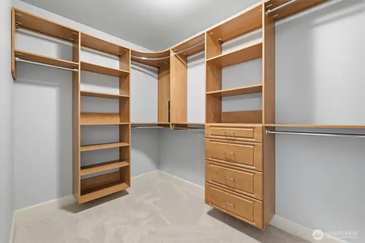 Two huge walk in closets in primary