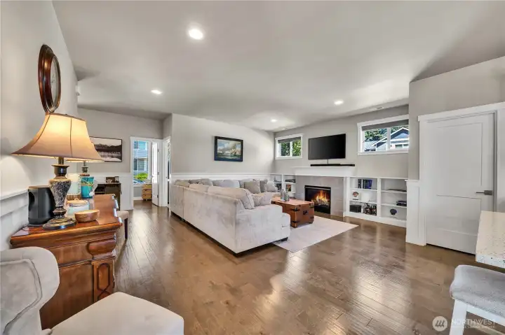 Great Room with Engineered Hardwood Floors