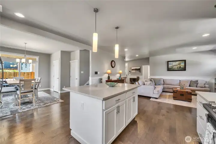 Angle of Kitchen into Great Room