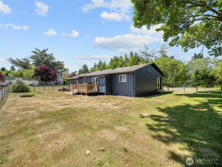 large fenced yard