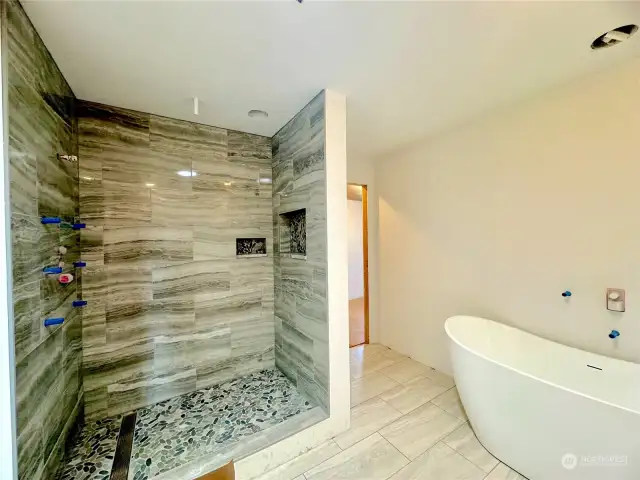 Primary Suite bath w/ stand alone tub & heated floors!